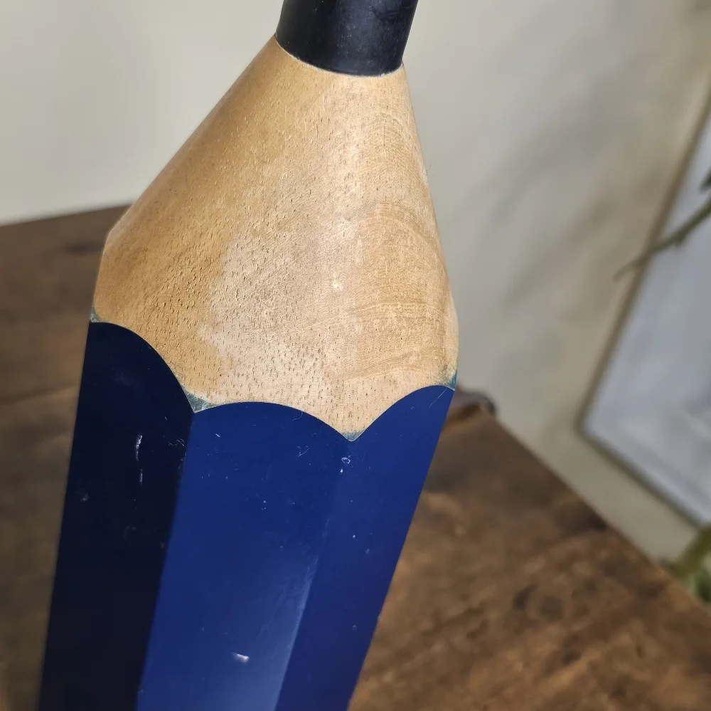 Vtg 80's Post Modern Oversized Blue Pencil Pop Art Maximalist‎ Desk Table Lamp